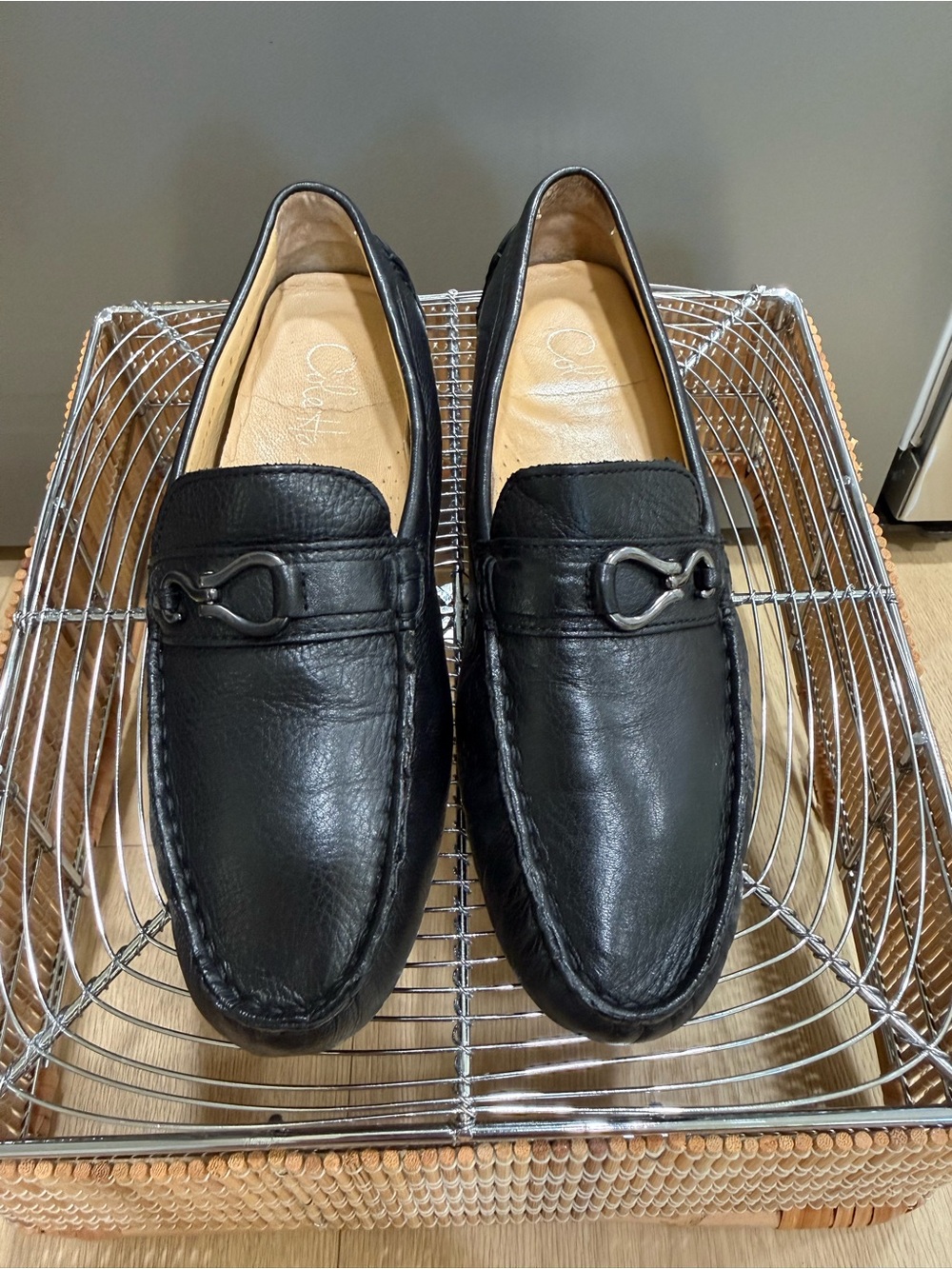 Cole Haan Nike Air Black Leather Horsebit Loafers Shoes Size 6B